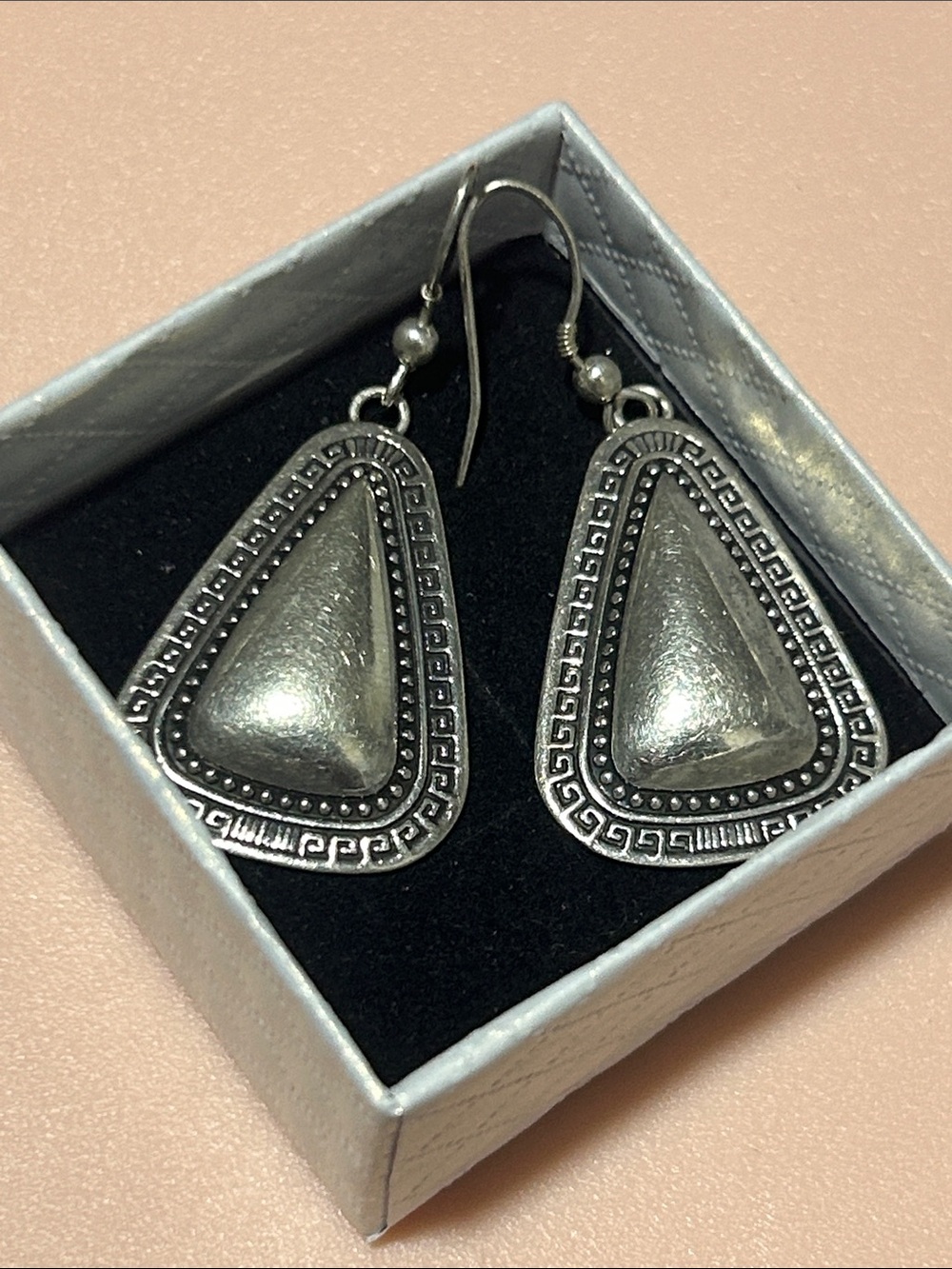 Source Unknown Silver-Tone Triangular Drop Earrings